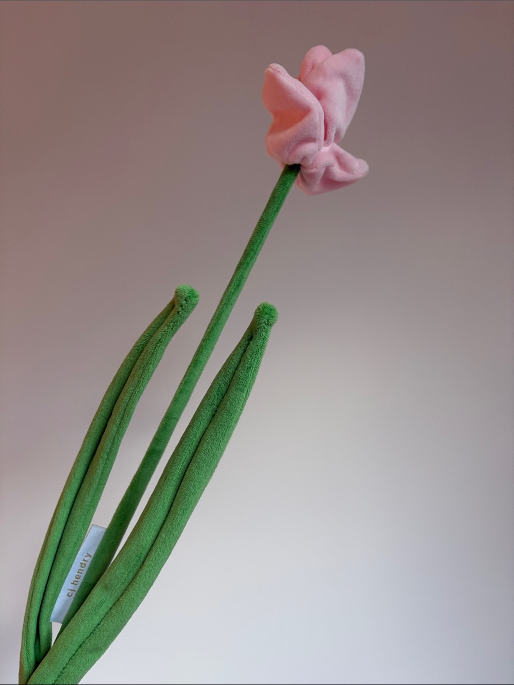 CJ Hendry Pink Tulip Fabric Flower Stem